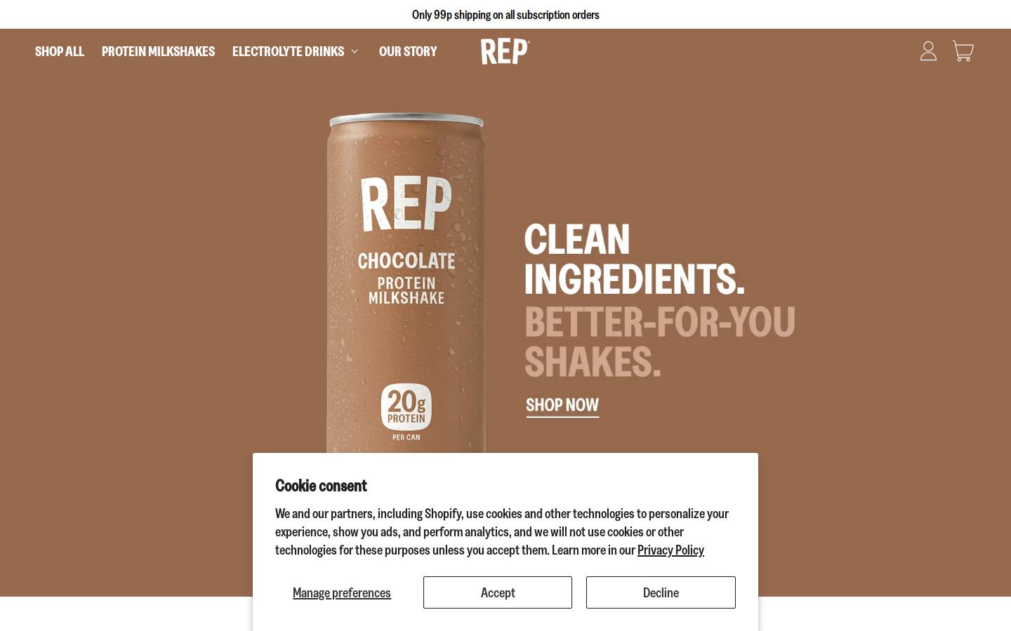 REP homepage screenshot