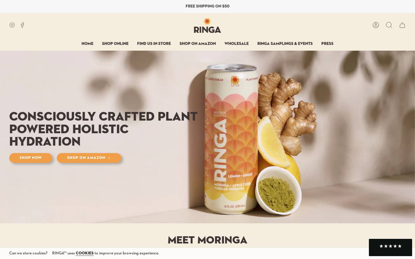 drinkringa.com homepage screenshot