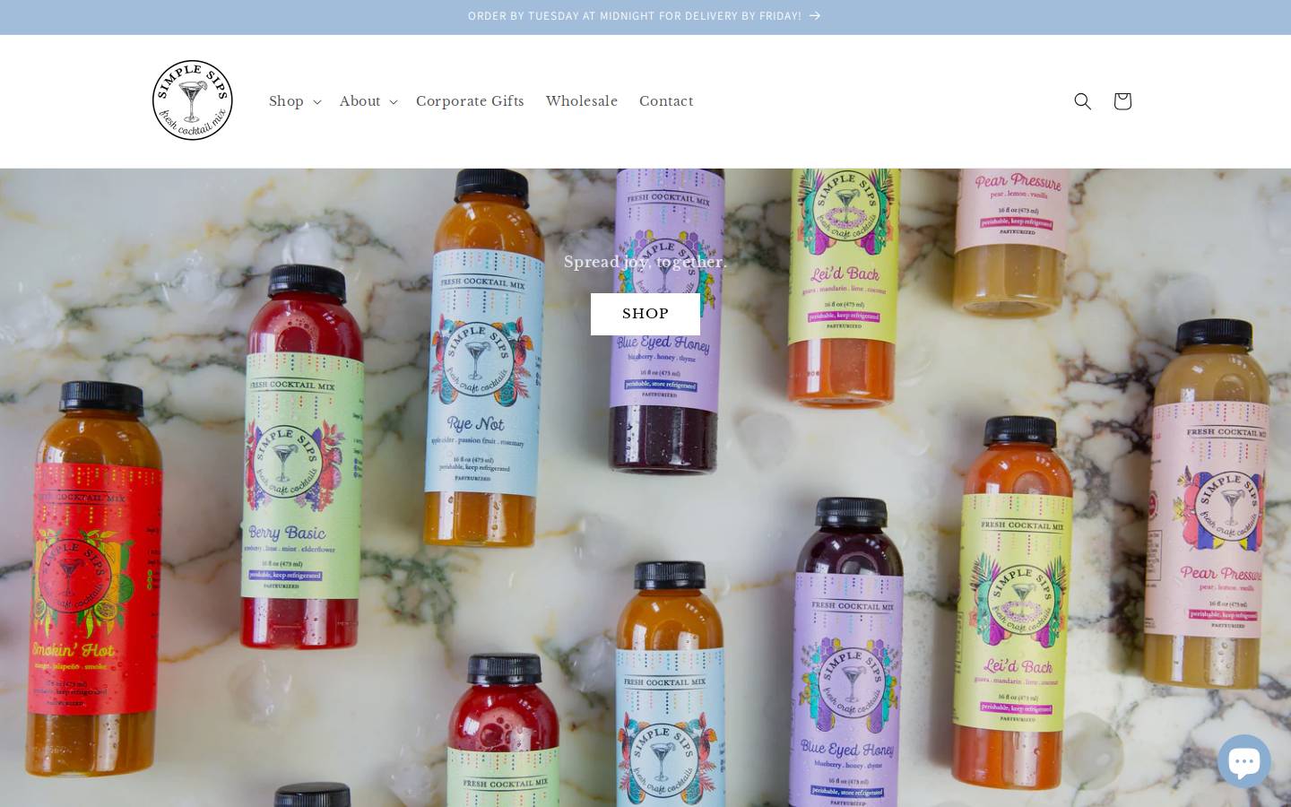 drinksimplesips.com homepage screenshot