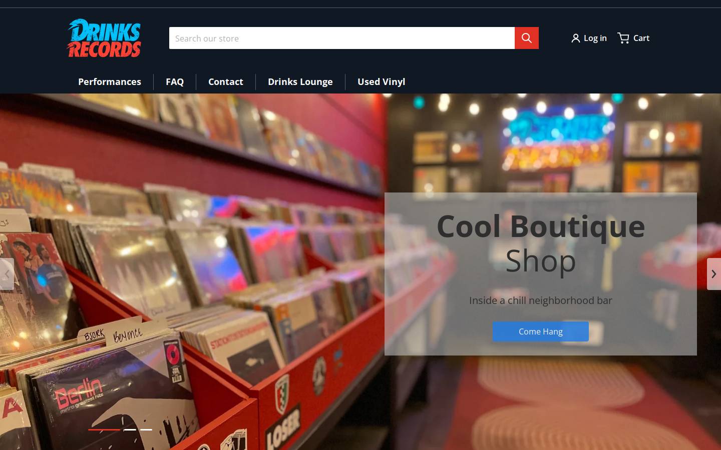 drinksrecords.com homepage screenshot