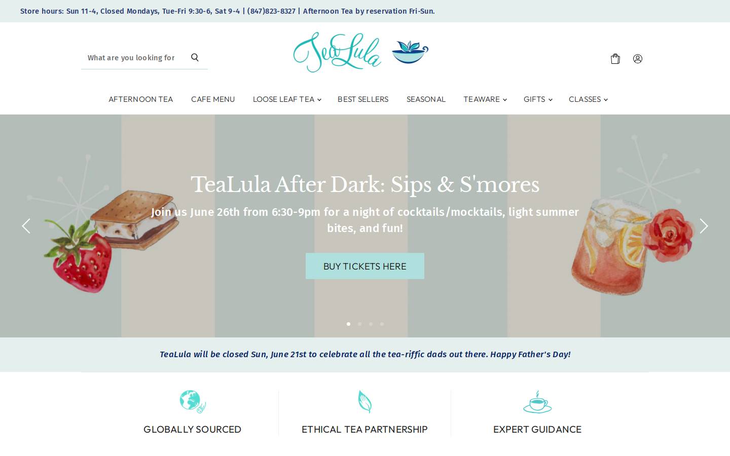 drinktealulatea.com homepage screenshot