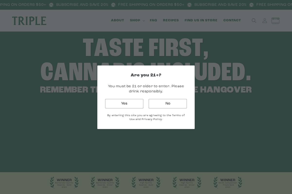 drinktriple.com homepage screenshot