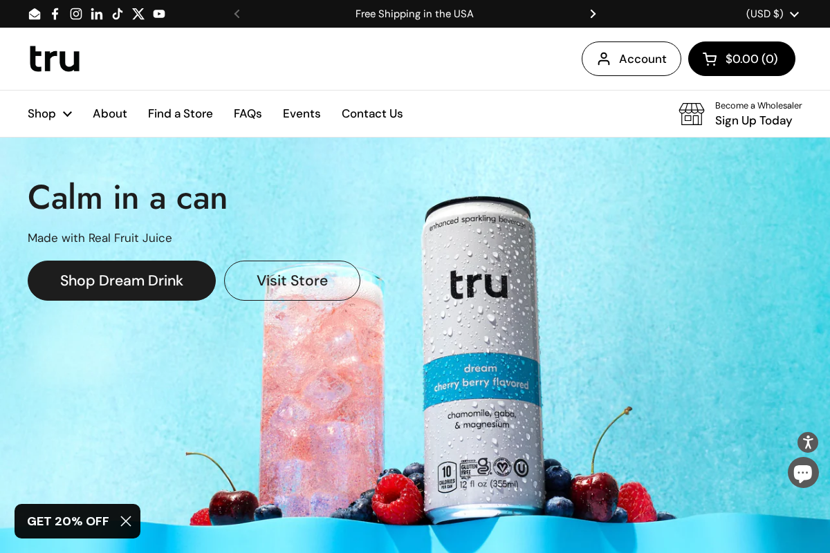 drinktru.com homepage screenshot