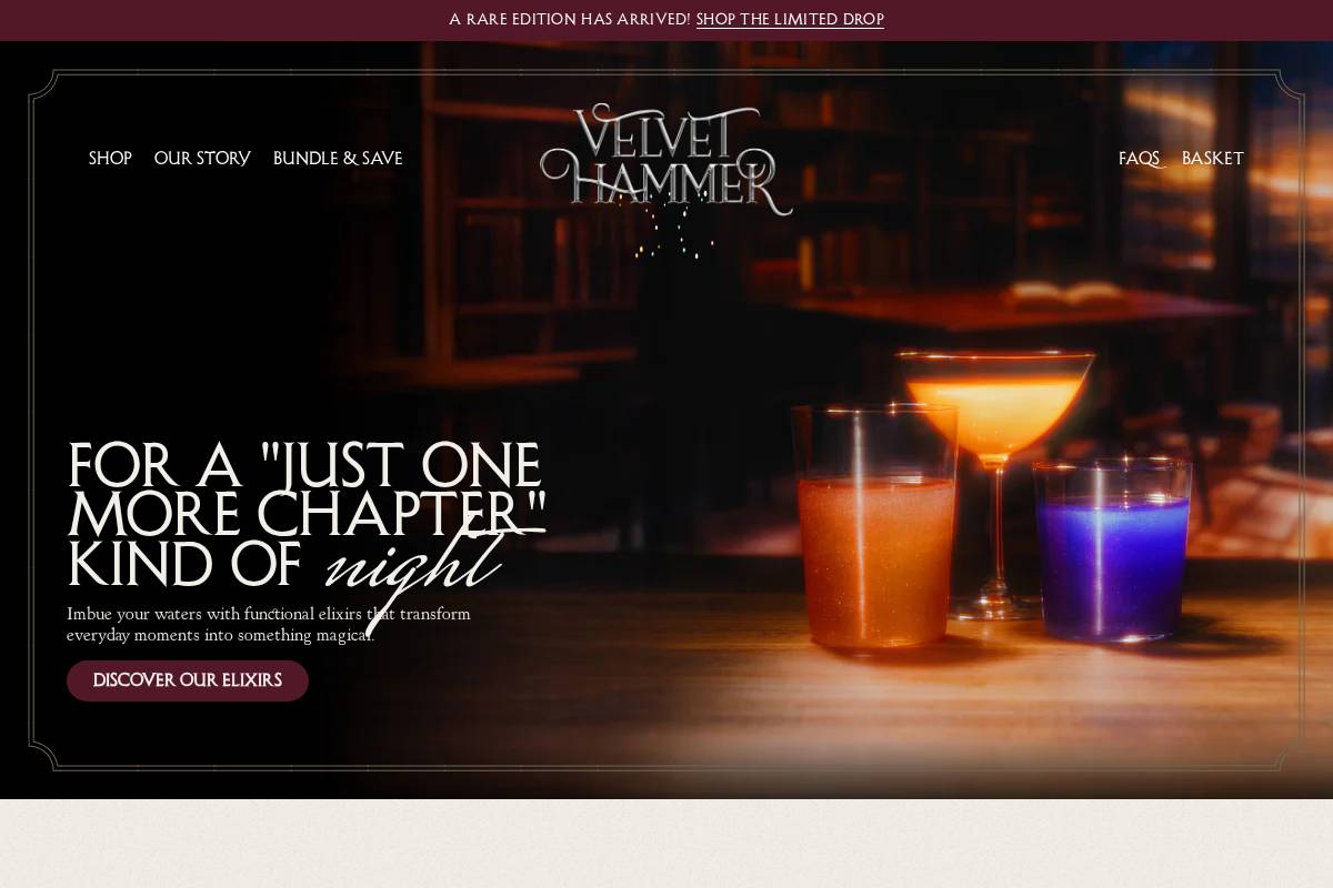 drinkvelvethammer.com homepage screenshot