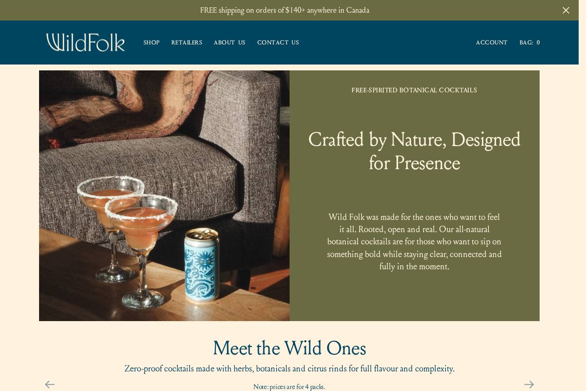 drinkwildfolk.com homepage screenshot