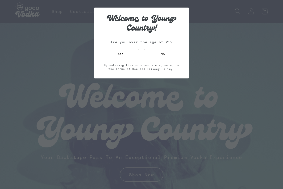 drinkyoco.com homepage screenshot
