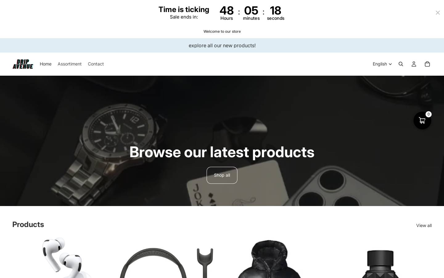 Dripavenue homepage screenshot