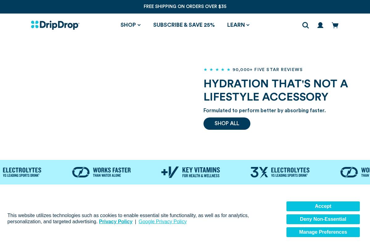 DripDrop ORS homepage screenshot