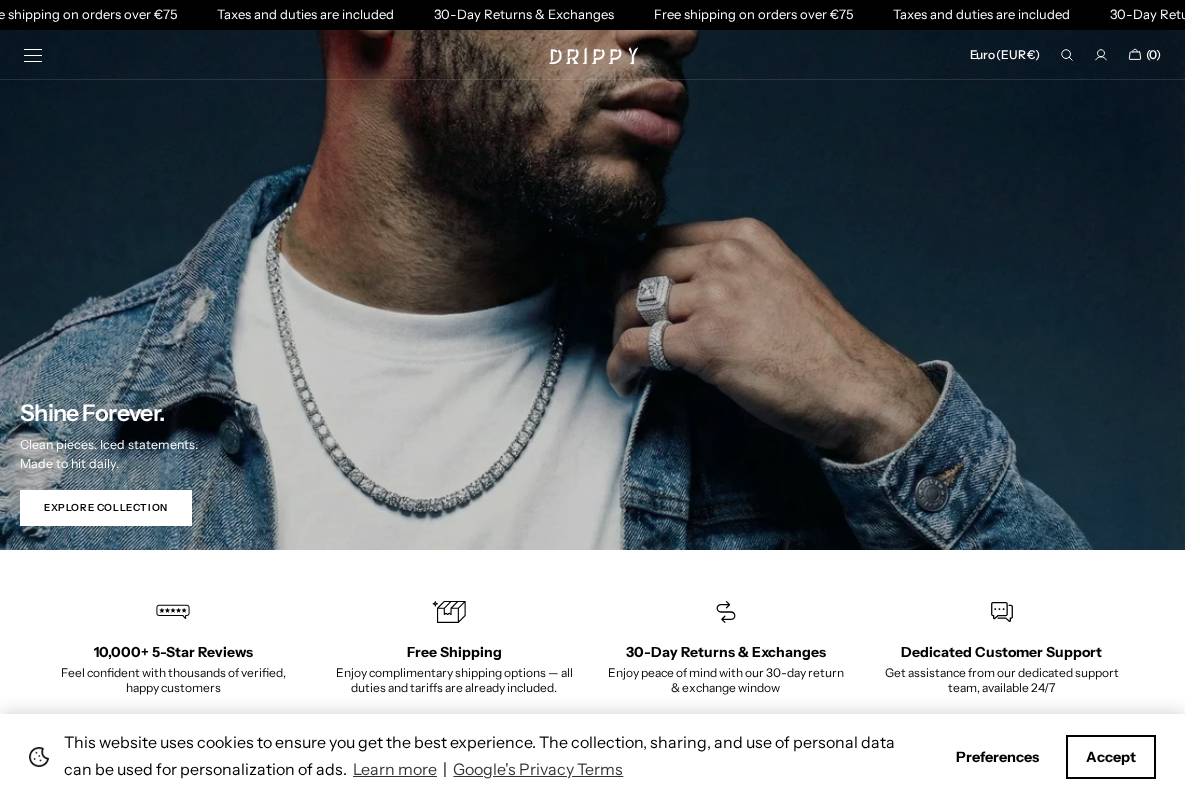 Drippy homepage screenshot