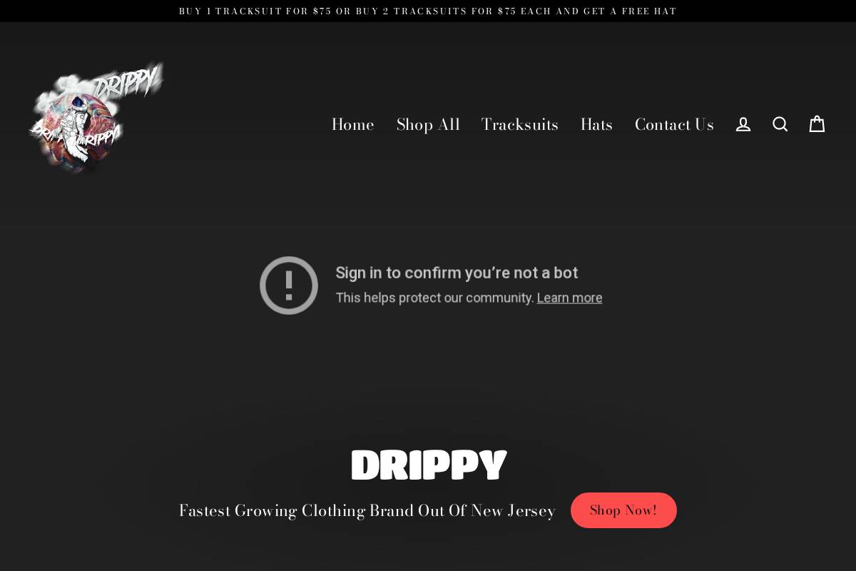 drippyjersey.com homepage screenshot