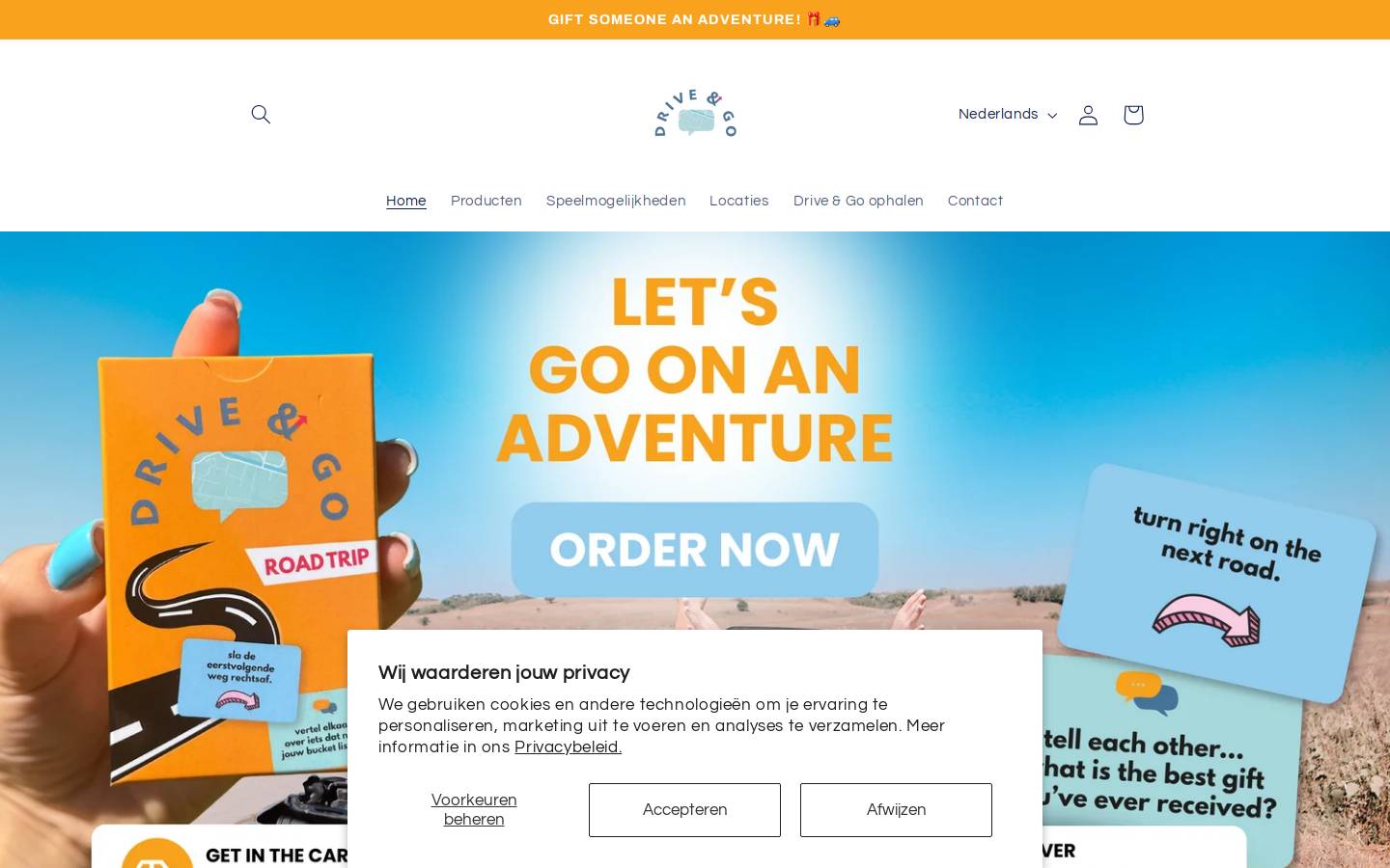 Drivegoroadtrip homepage screenshot