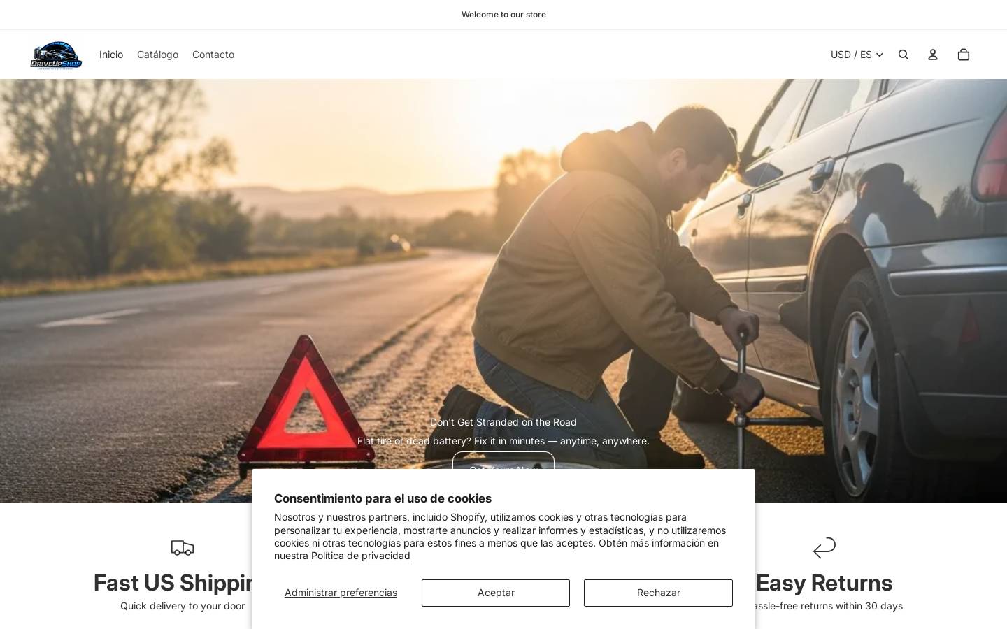 driveupshop.com homepage screenshot