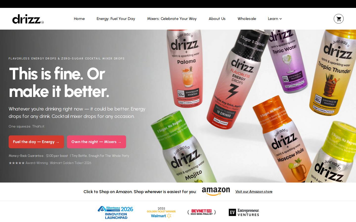 drizzdrops.com homepage screenshot