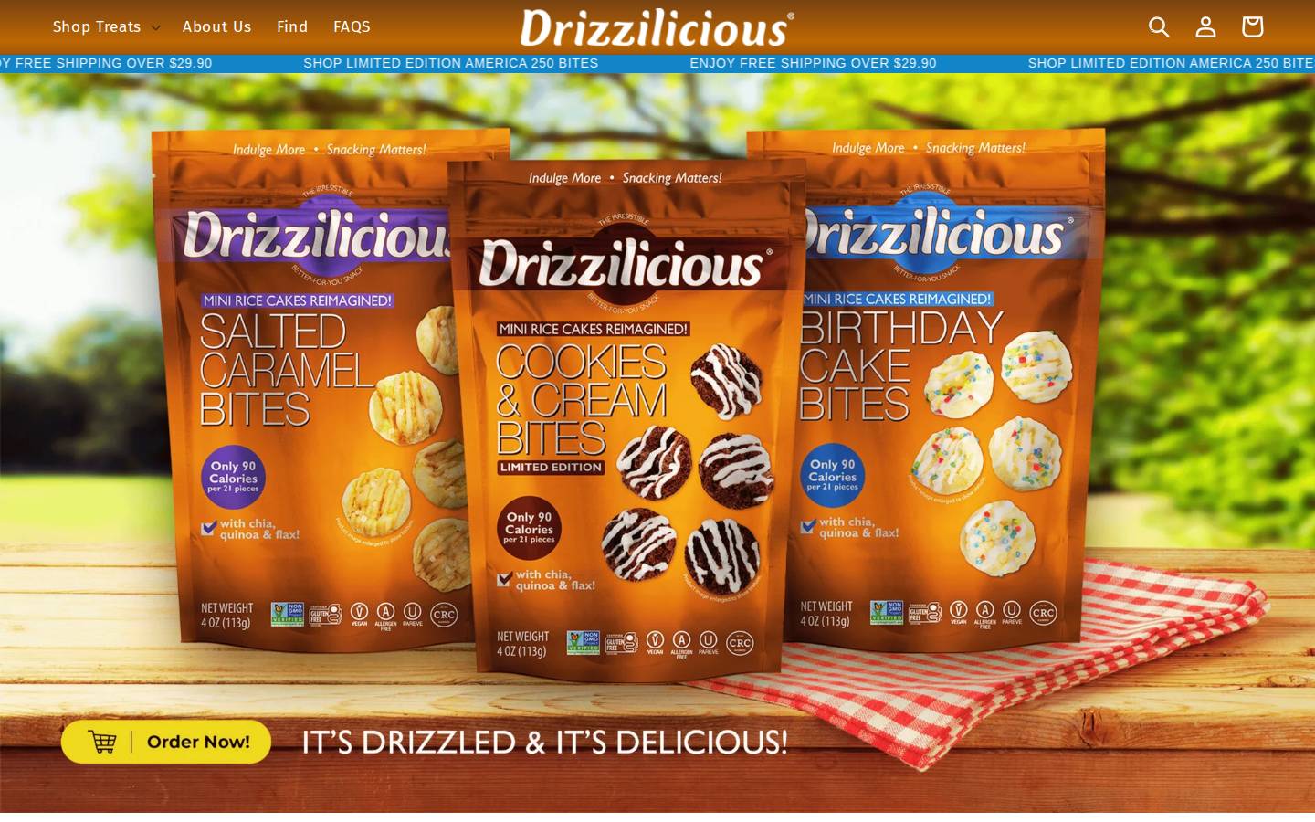 Drizzilicious homepage screenshot