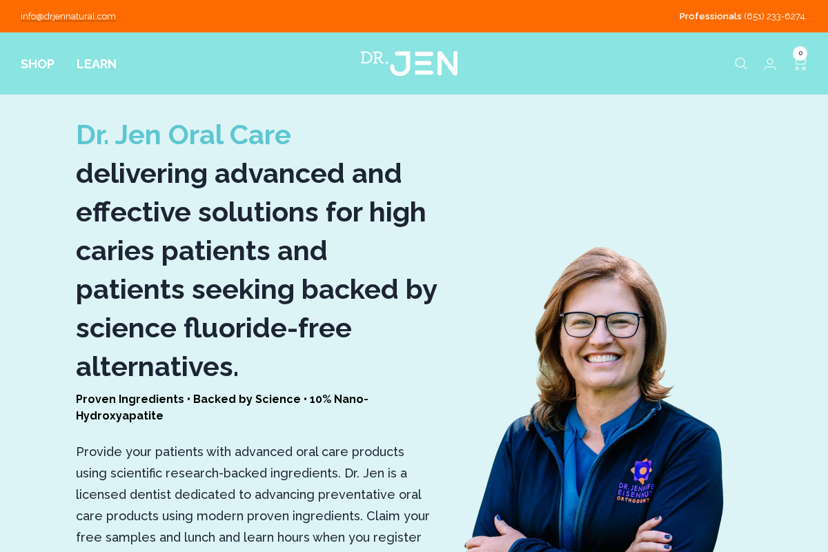 Dr. Jen-Dental Pro homepage screenshot
