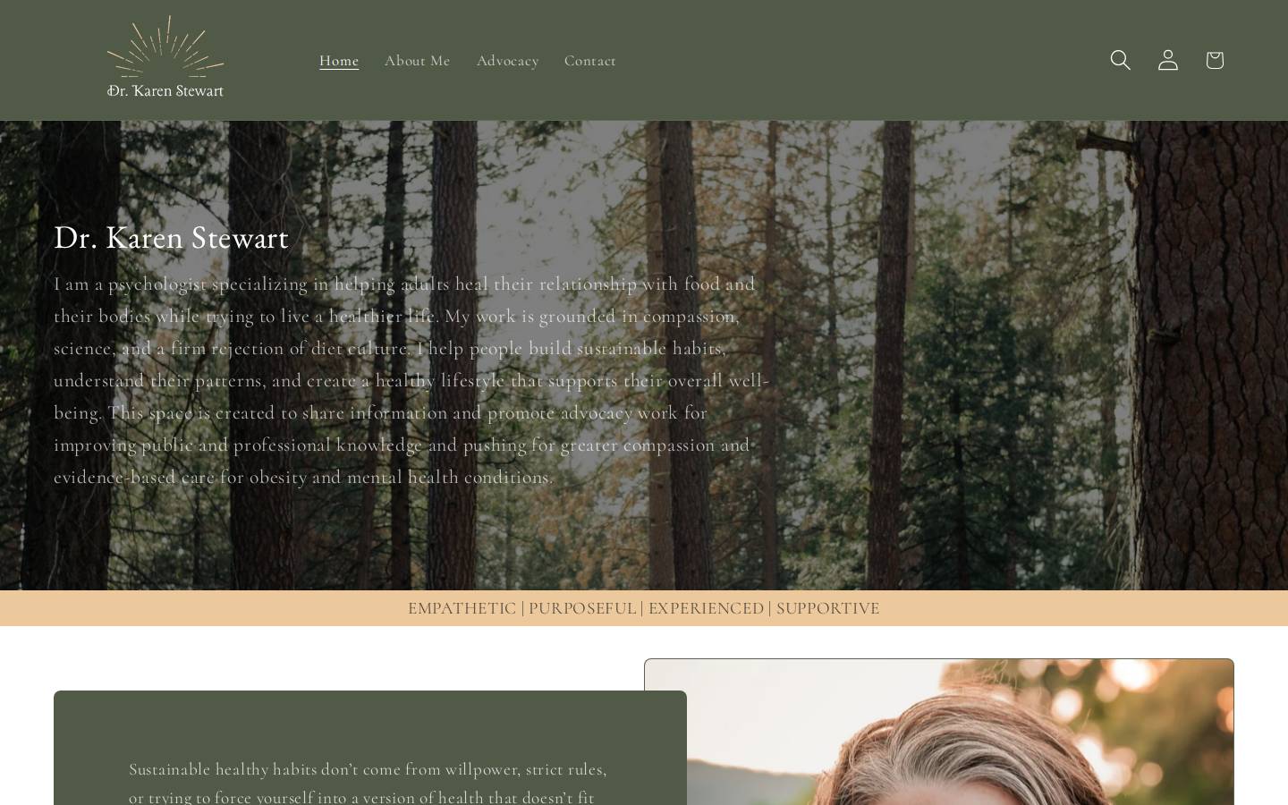 drkarenstewart.net homepage screenshot