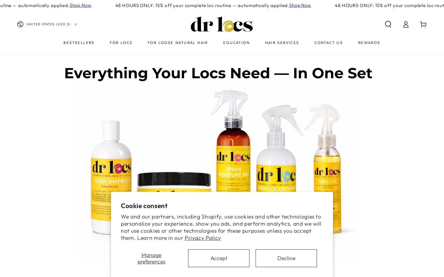 drlocs.com homepage screenshot