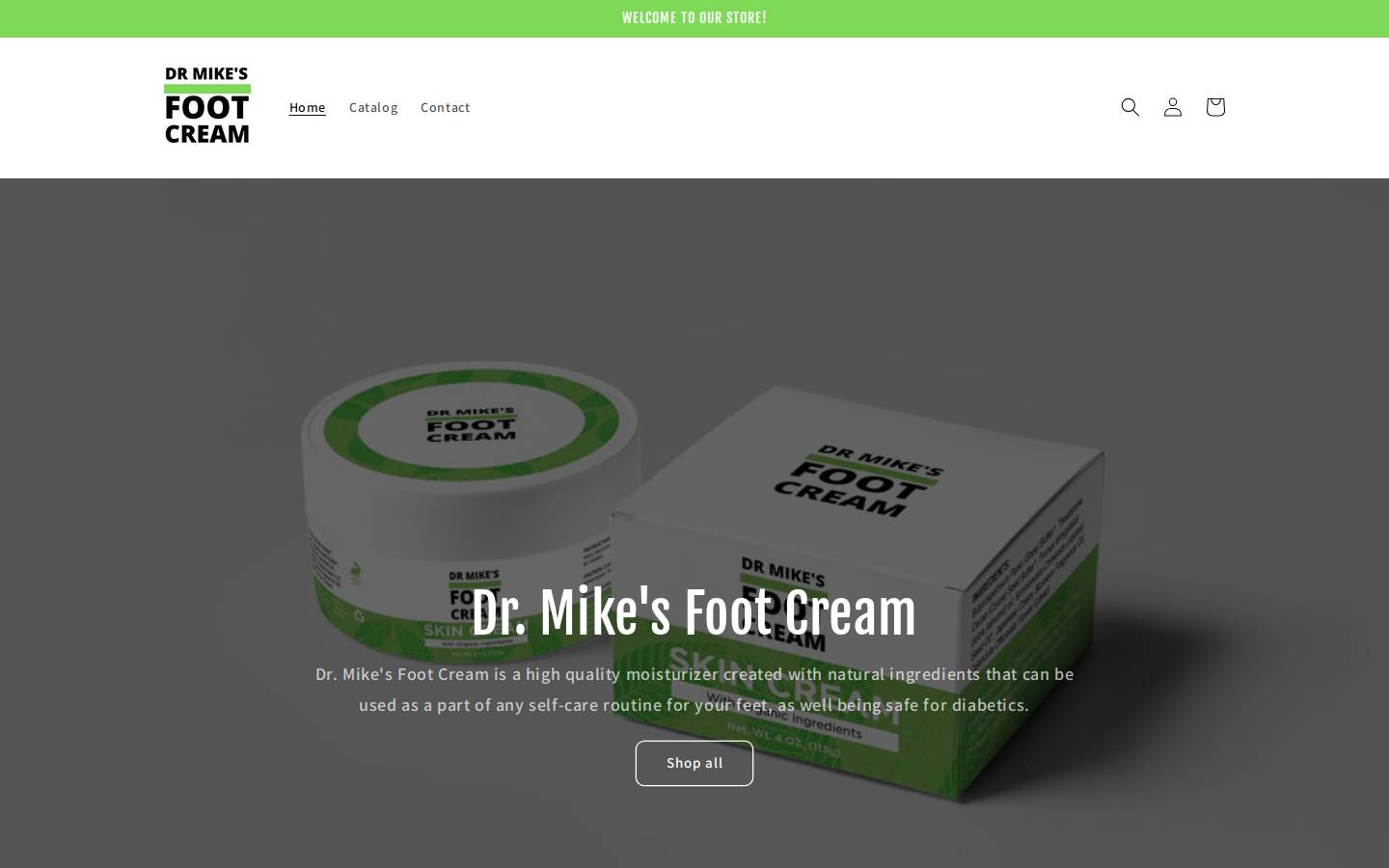 drmikesfootcream.com homepage screenshot