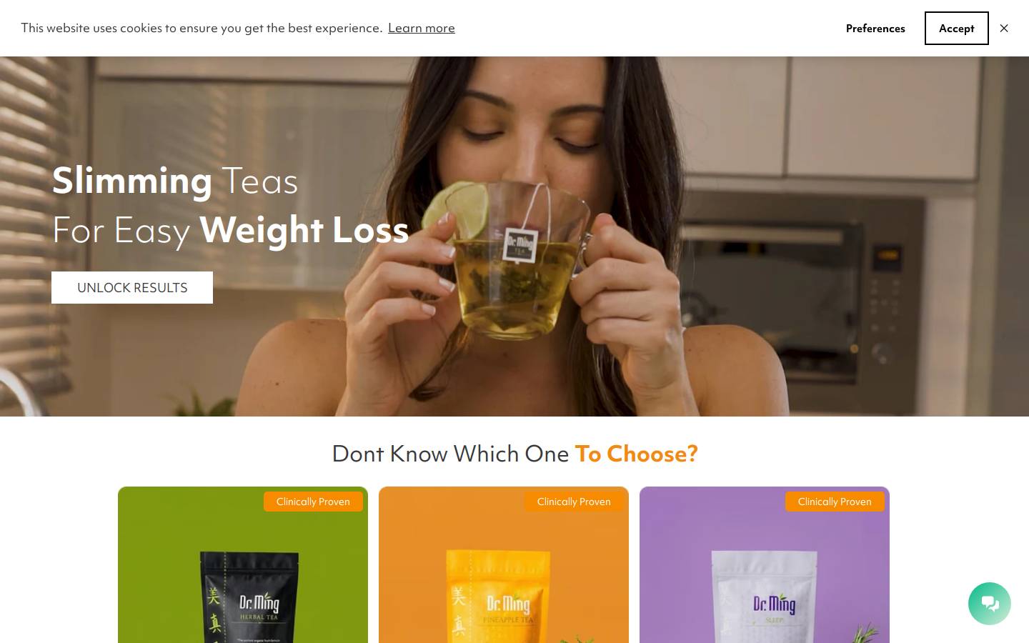 Dr Ming Tea homepage screenshot