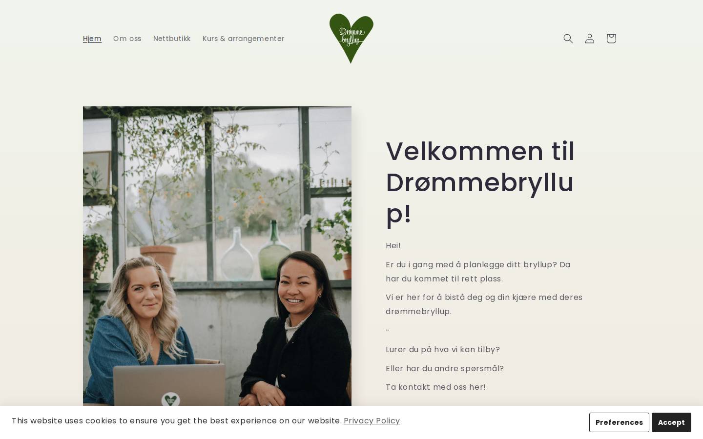 drommebryllup.no homepage screenshot