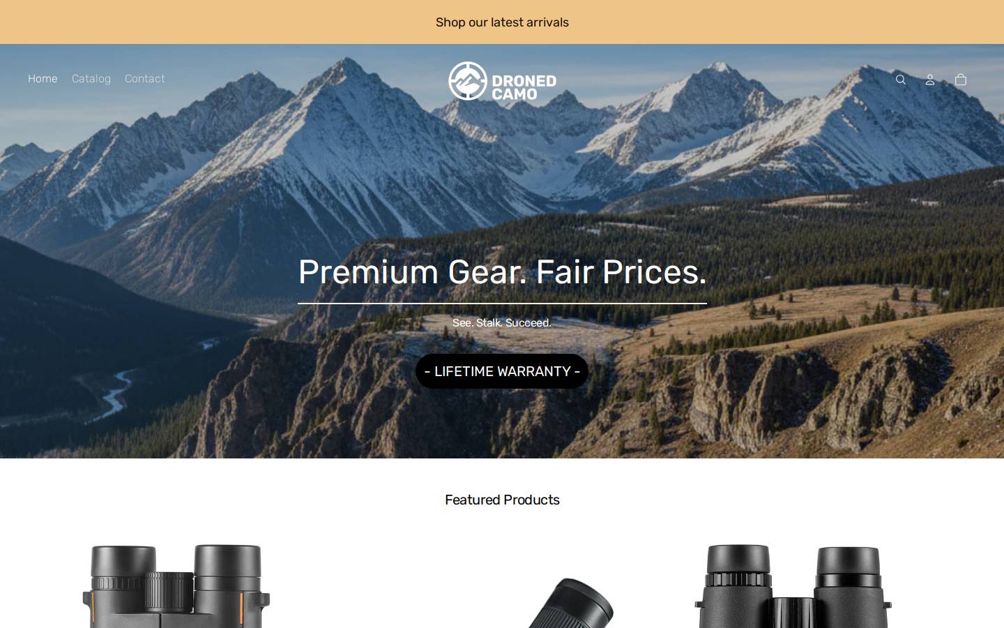 dronedcamo.com homepage screenshot