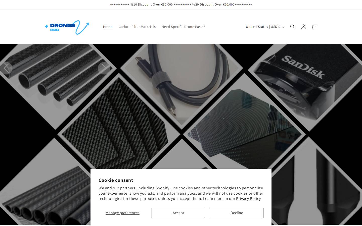 dronesb2b.com homepage screenshot