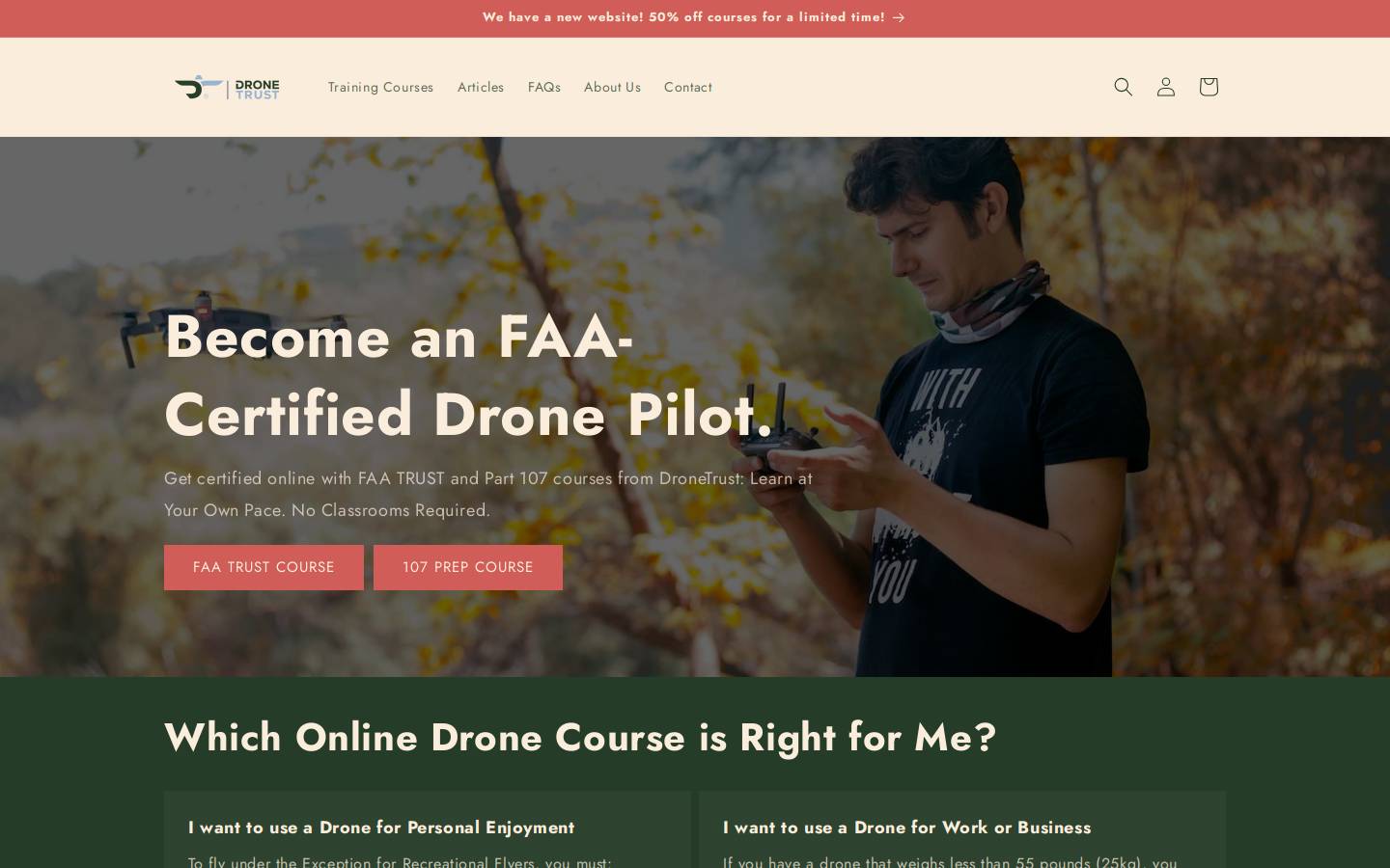 dronetrust.com homepage screenshot