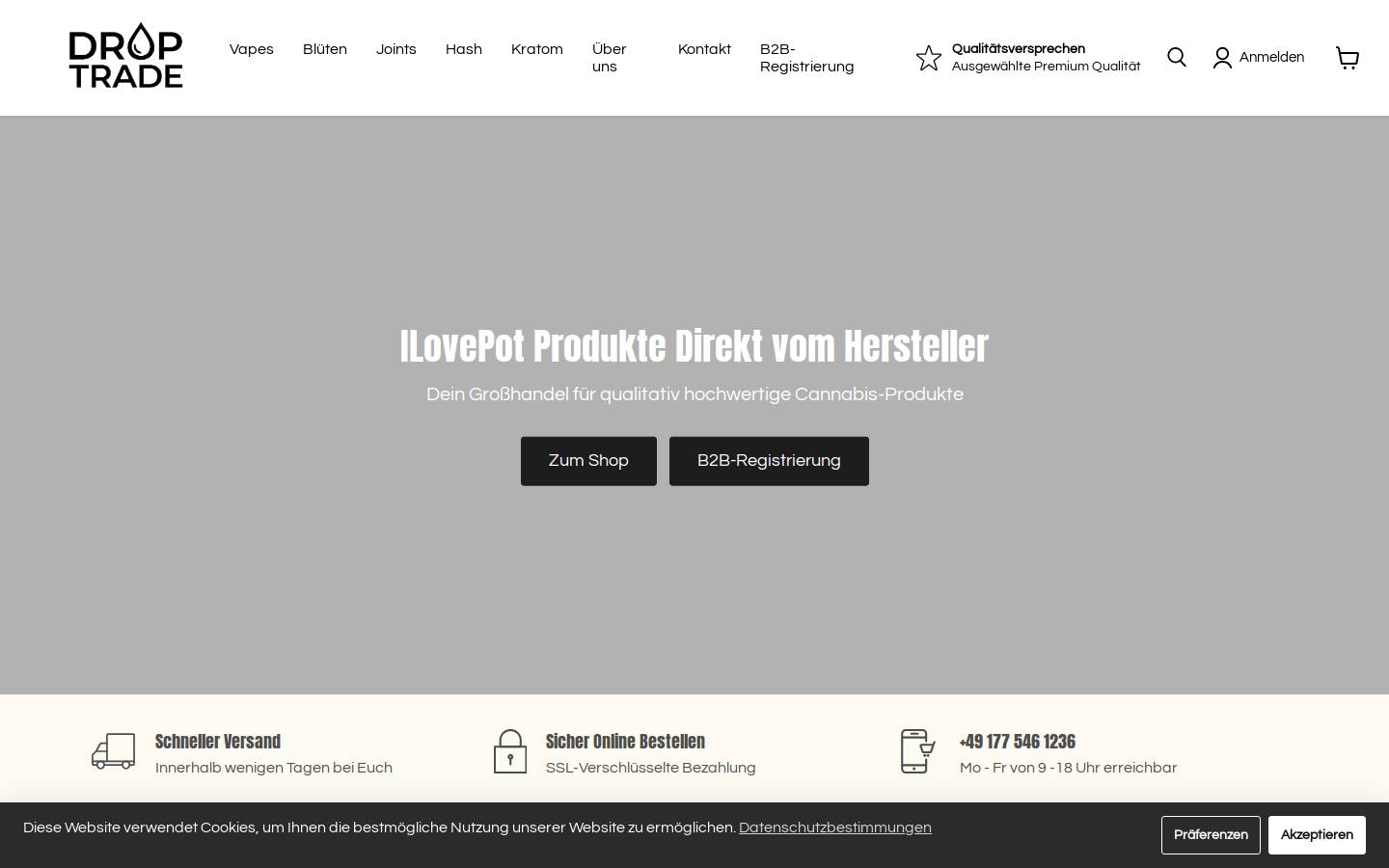 drop-trade.com homepage screenshot