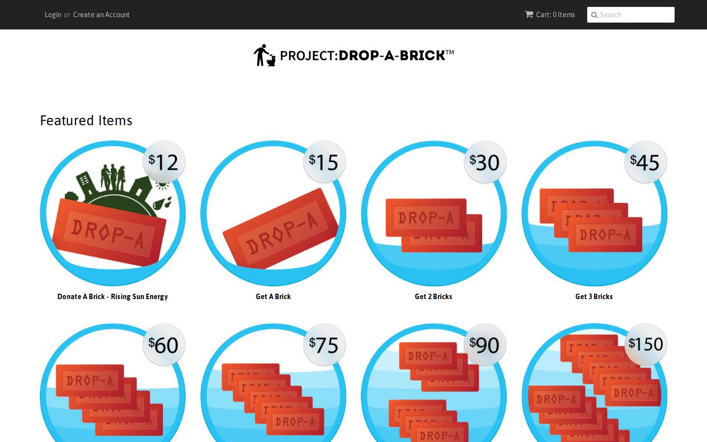 dropabrick.com homepage screenshot