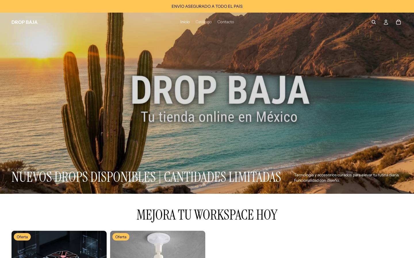 dropbaja.com homepage screenshot