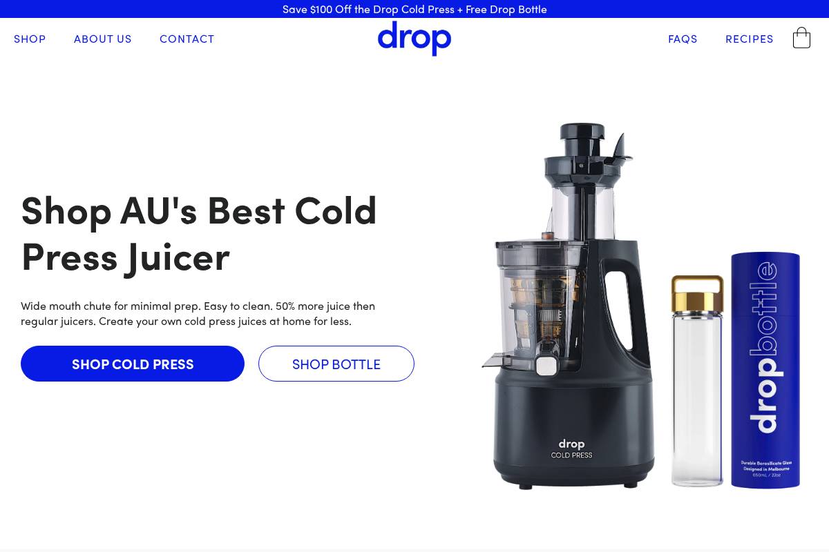 dropbottle.com homepage screenshot