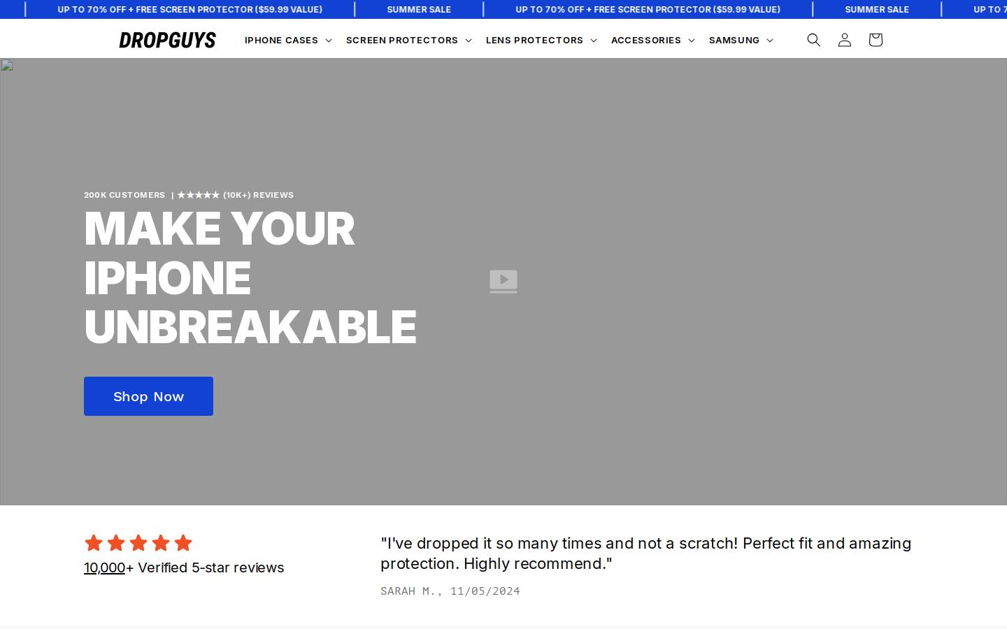 Dropguys homepage screenshot