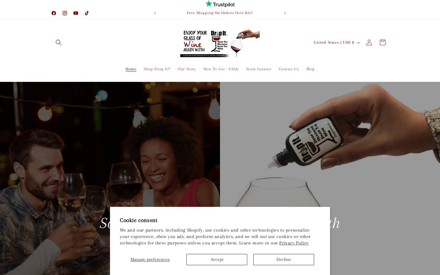 Drop It homepage screenshot