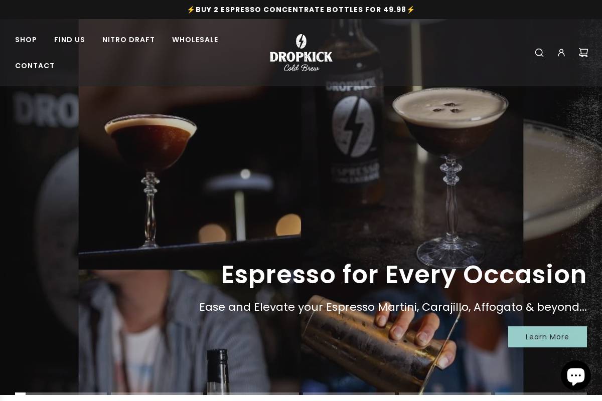 dropkickbrew.com homepage screenshot