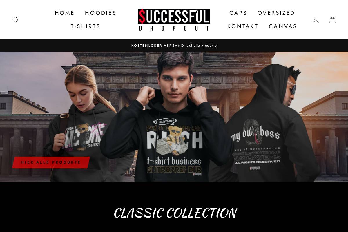 dropoutclothing.com homepage screenshot
