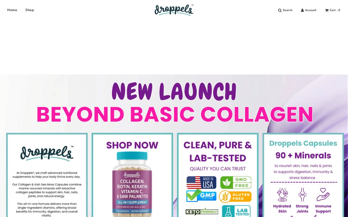 droppels.com homepage screenshot