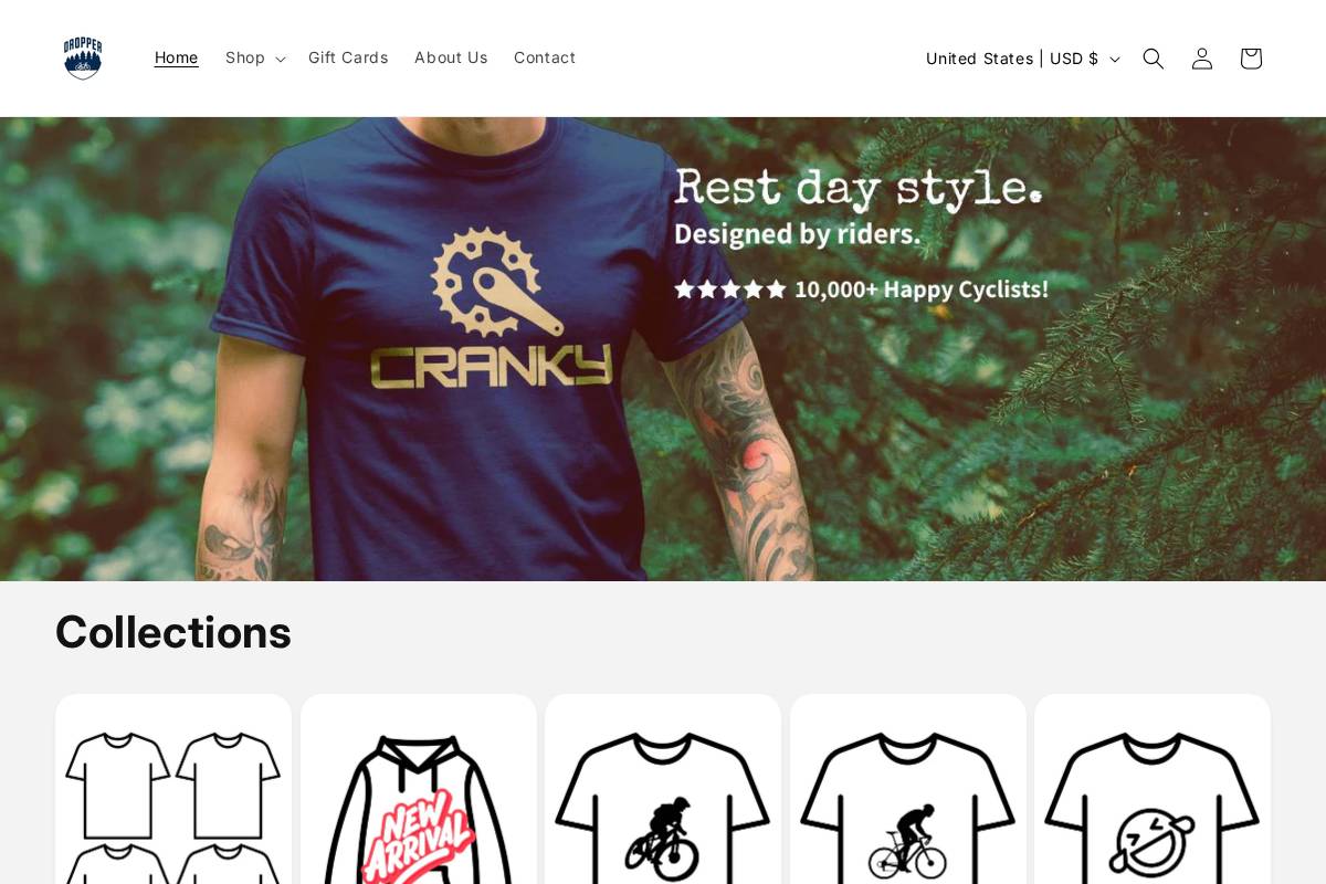 Dropperstore homepage screenshot