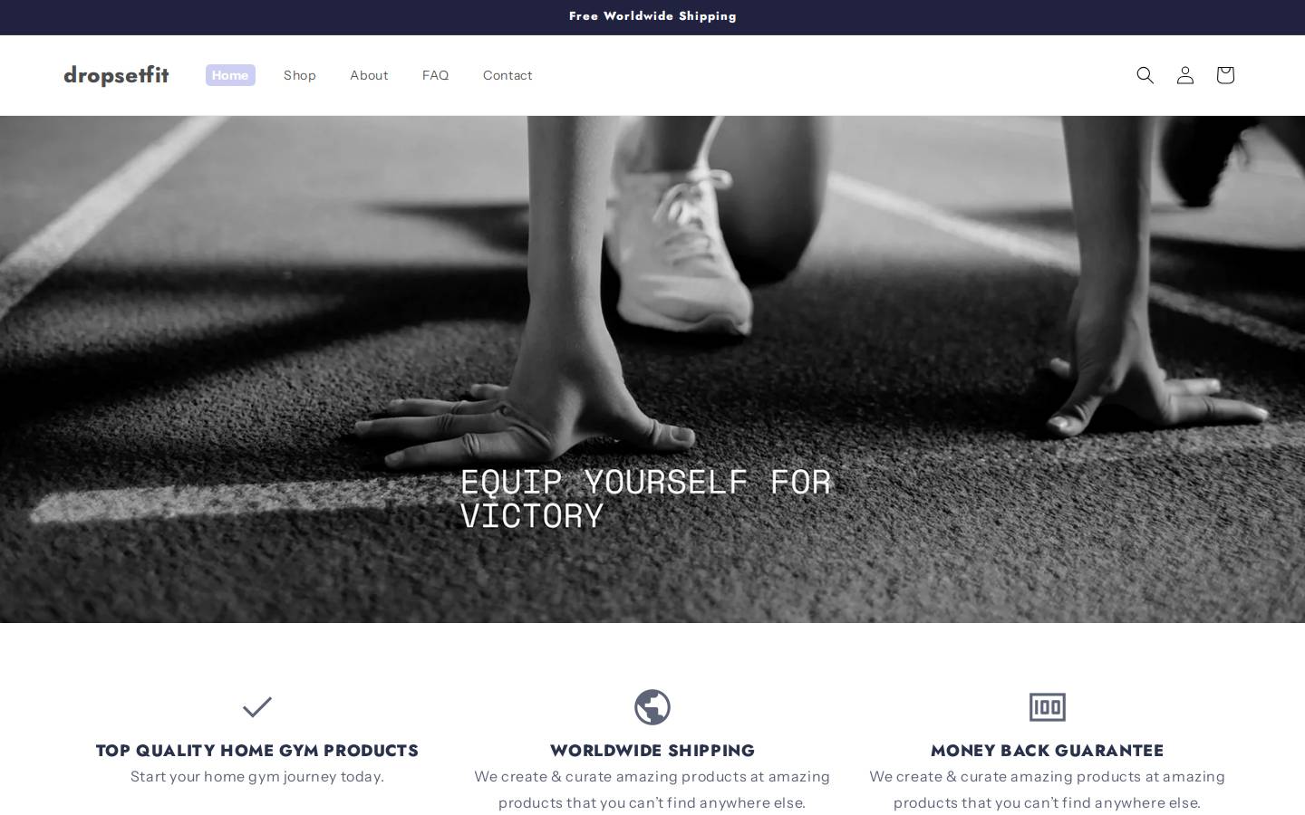 dropsetfit.com homepage screenshot