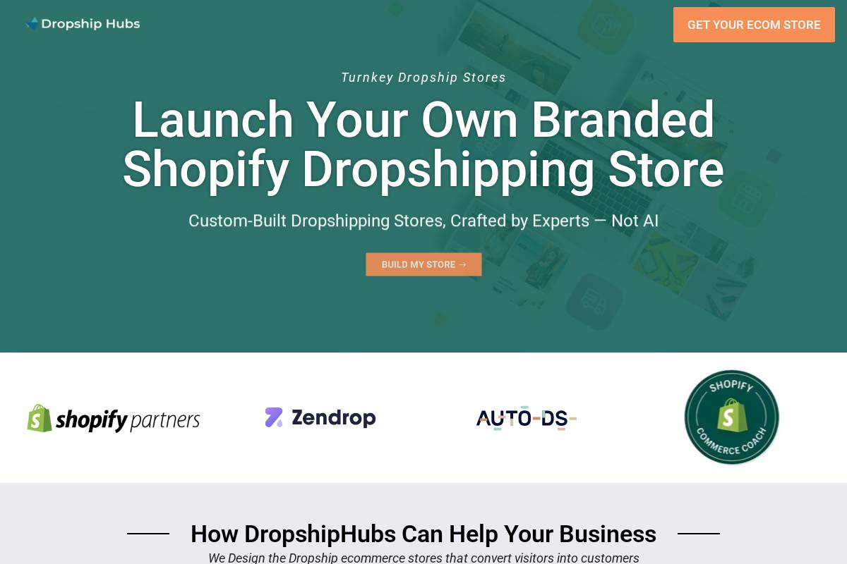 dropshiphubs.com homepage screenshot