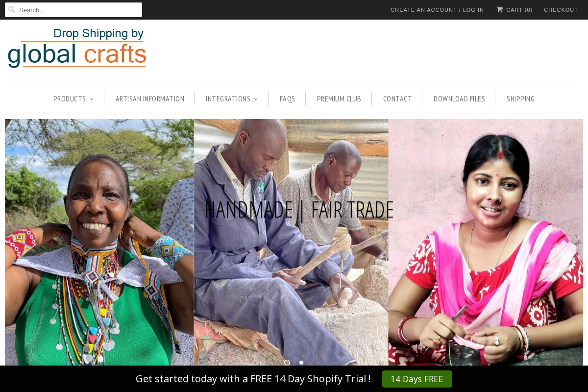 Drop Shipping By Global Crafts homepage screenshot