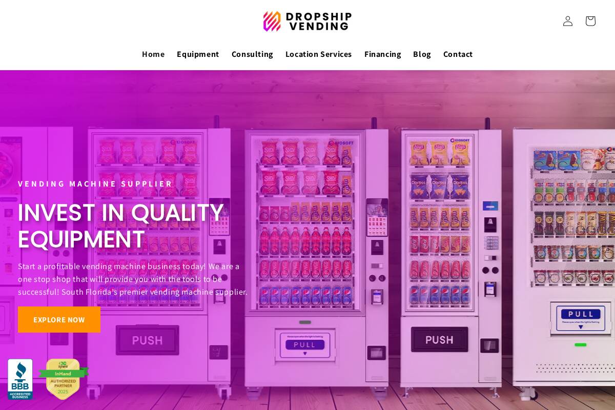 dropshipvending.com homepage screenshot