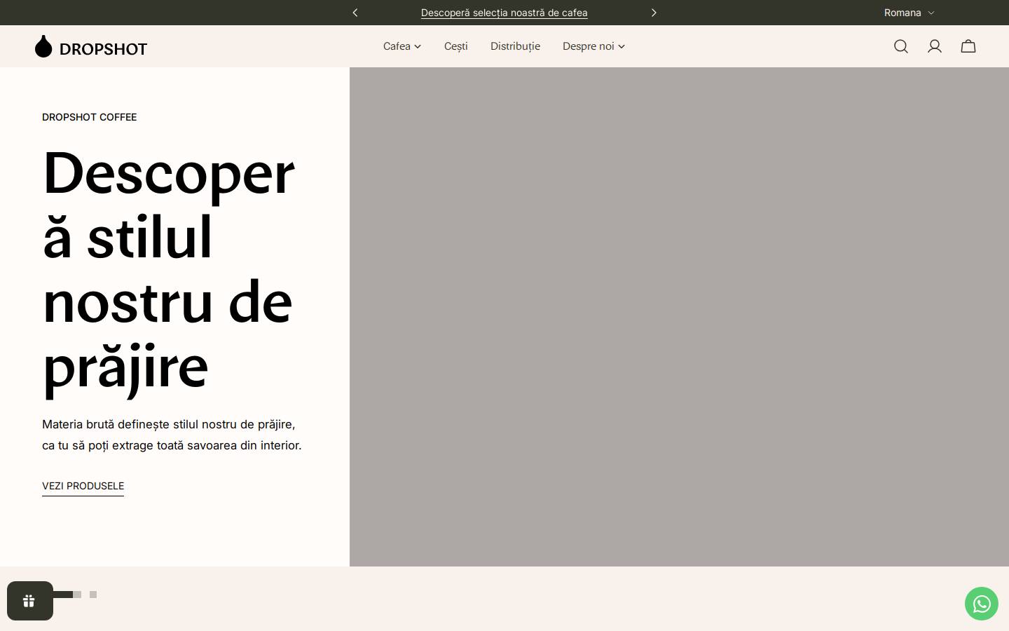 dropshot.coffee homepage screenshot