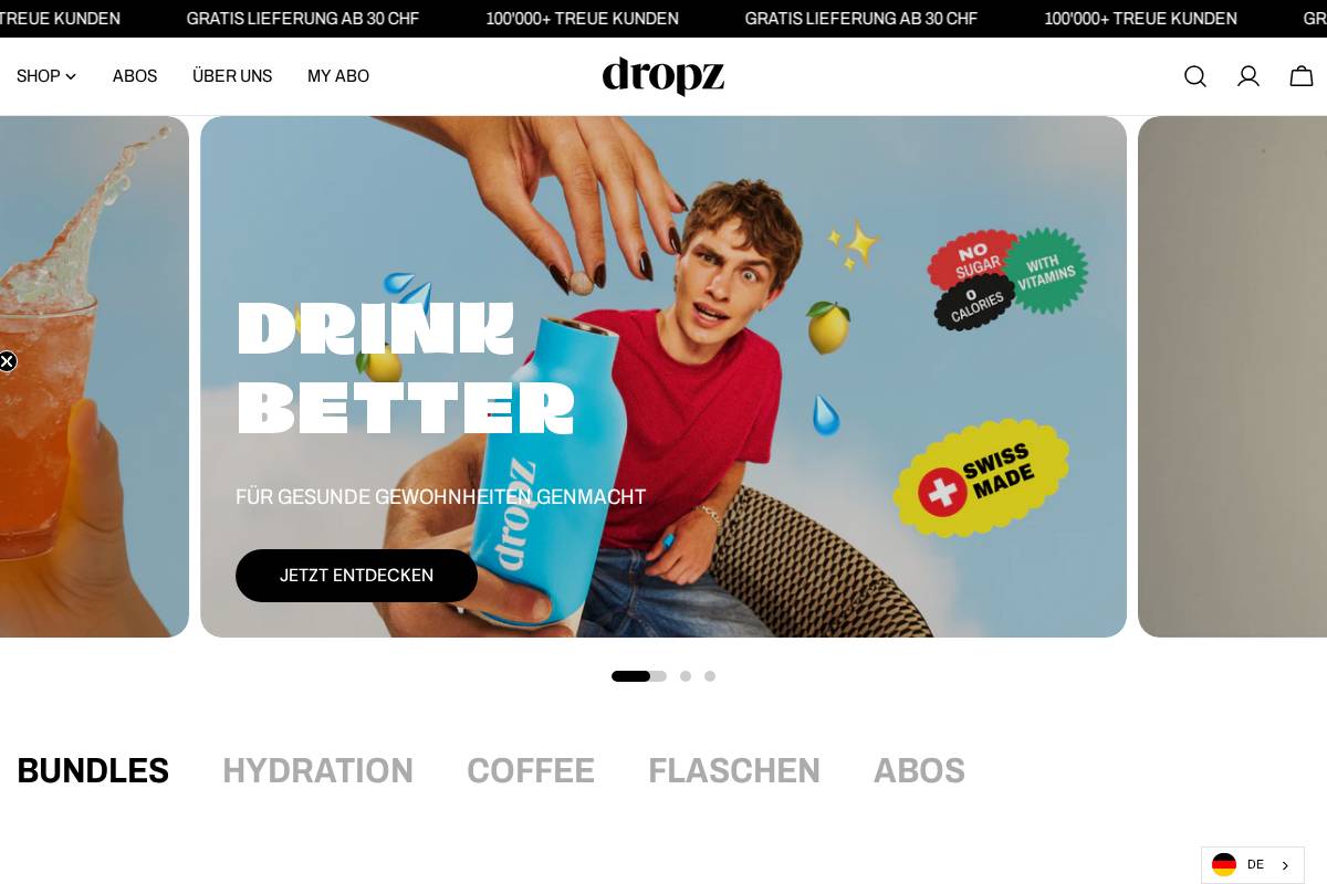 Dropz homepage screenshot