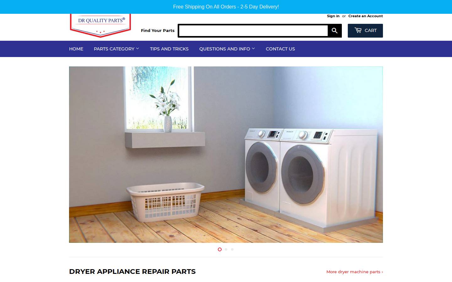 drqualityparts.com homepage screenshot