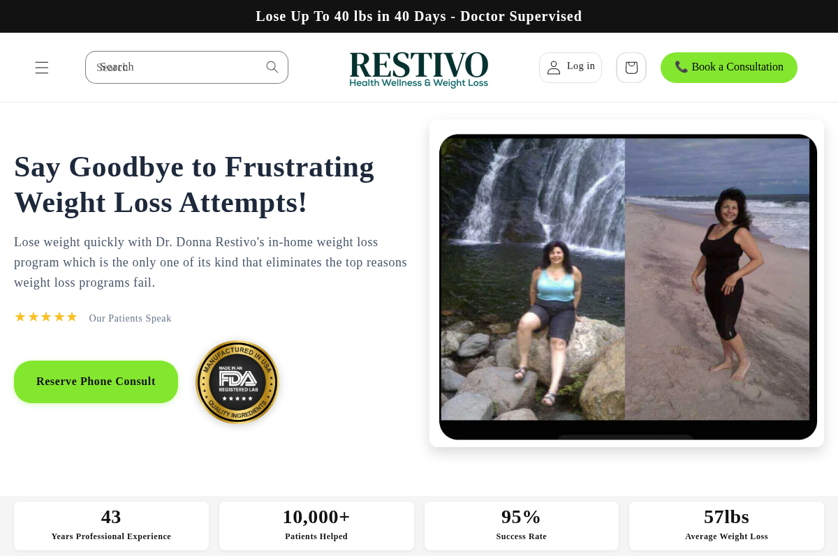 drrestivo.com homepage screenshot