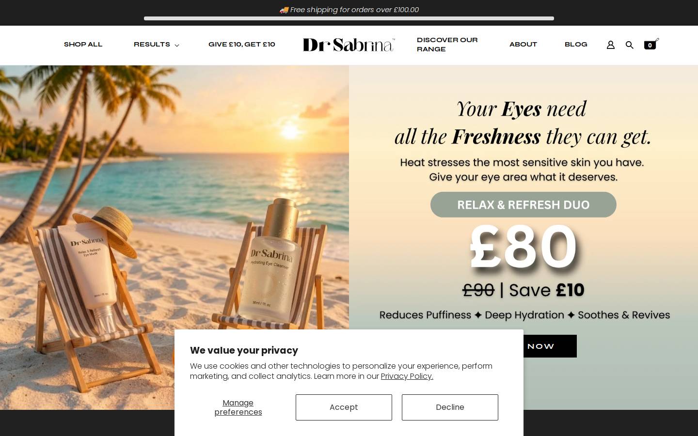 drsabrina.com homepage screenshot