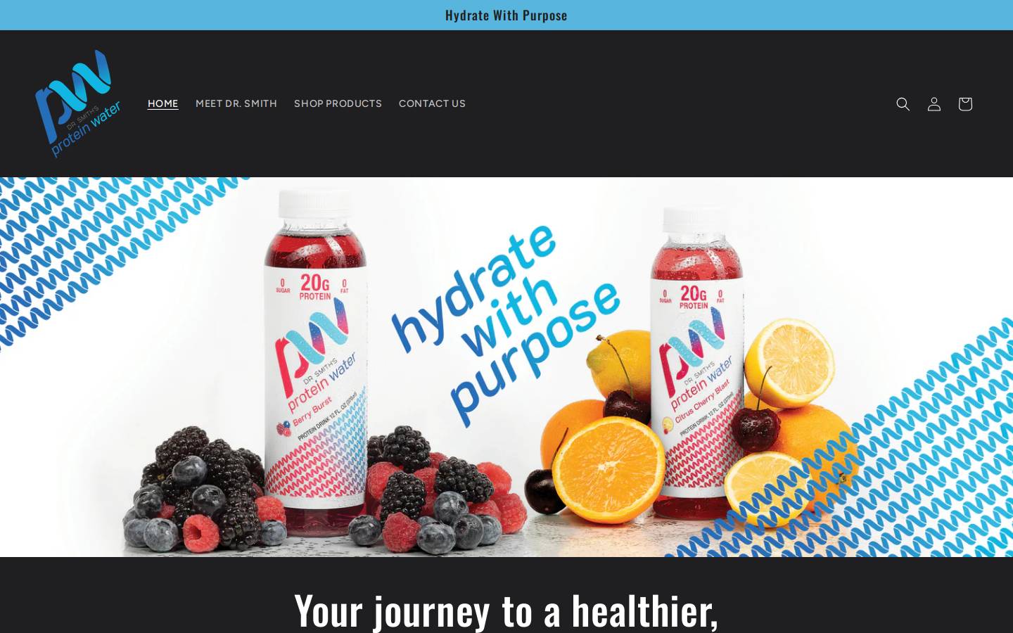 drsmithsproteinwater.com homepage screenshot