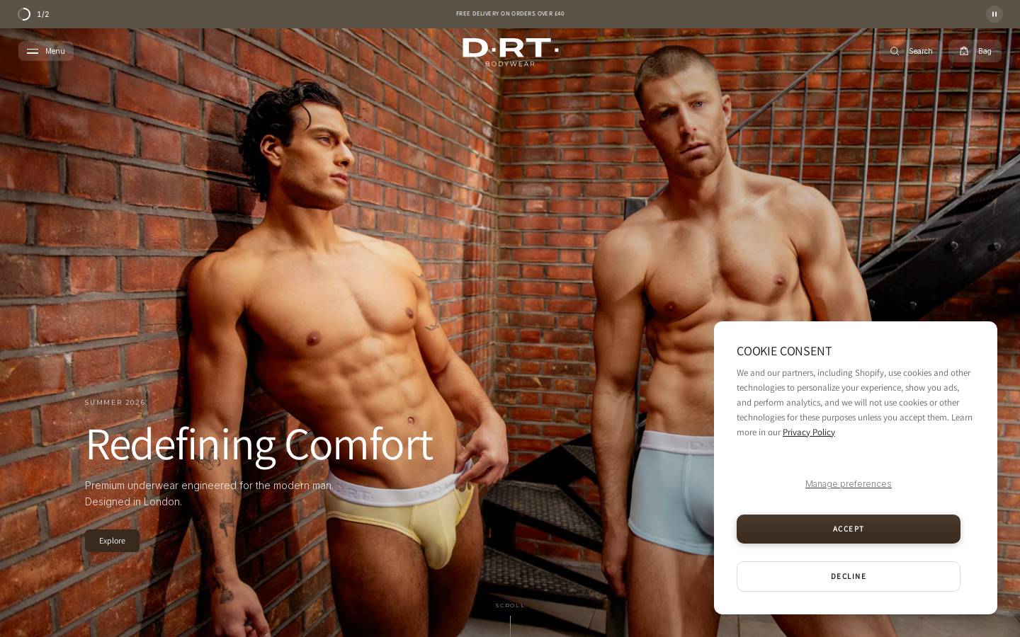 drtbodywear.com homepage screenshot