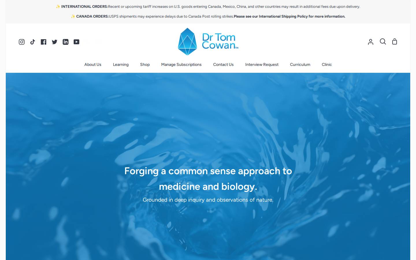 drtomcowan.com homepage screenshot