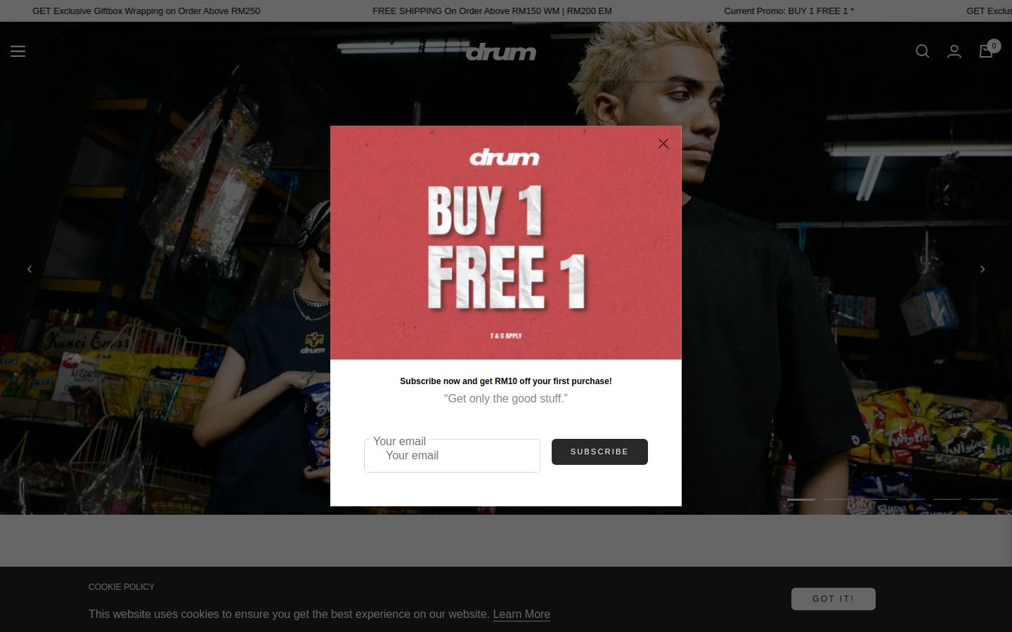 drumfashion.com homepage screenshot